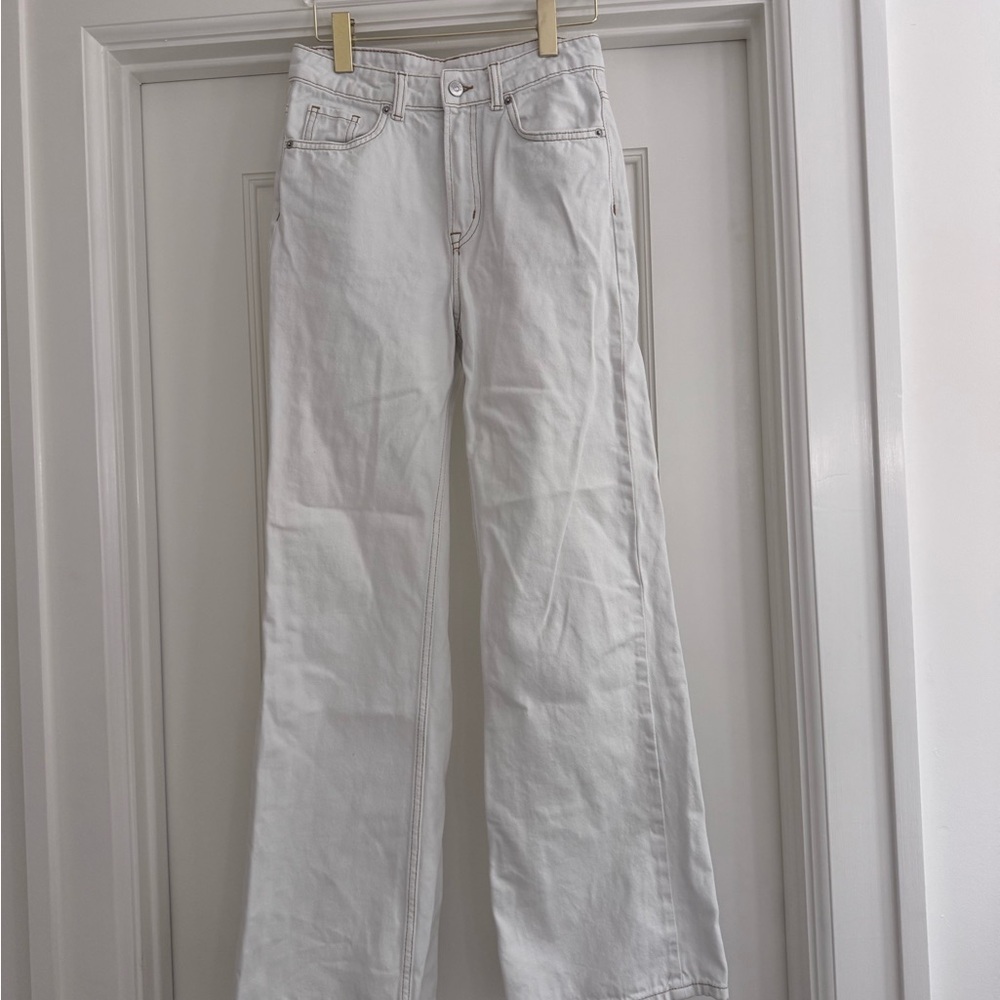 H&M Divided Women's Cream Flare Jeans